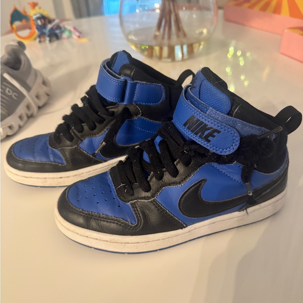 Nike Kids Black and Blue High-Top Sneakers